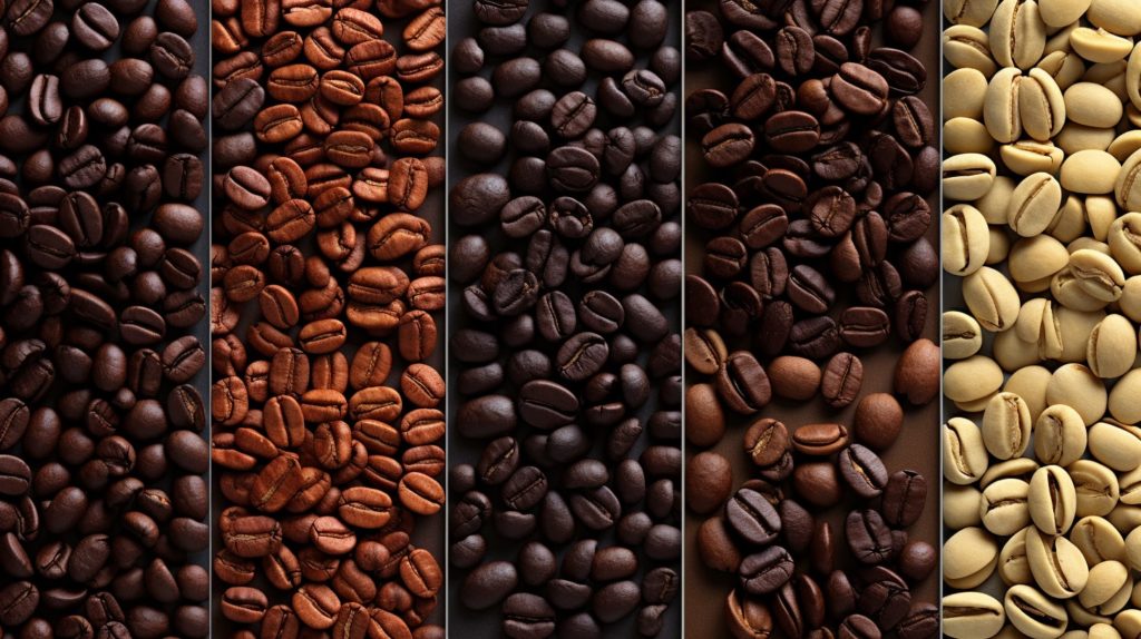 Grains de café, chacun avec des couleurs, des tailles et des textures différentes - BaristaPassion.com