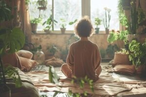personne pratiquant le slow living