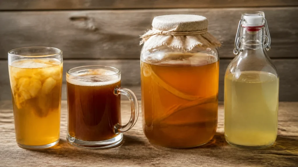 Boissons fermentées traditionnelles : tepache, kvas, kombucha et kéfir d’eau