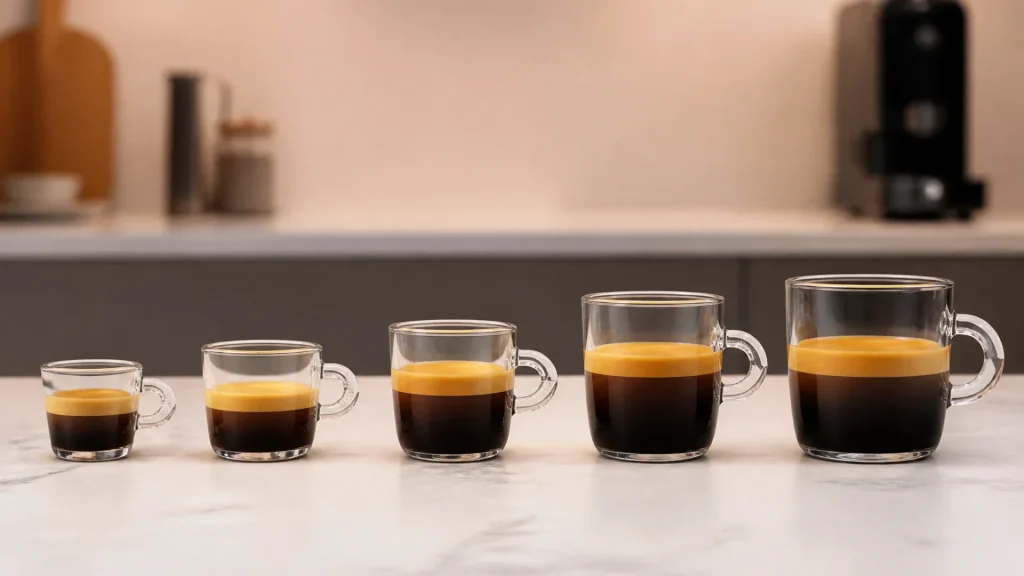 Quelle est la capacité d'une tasse Nespresso en fonction de sa taille ?