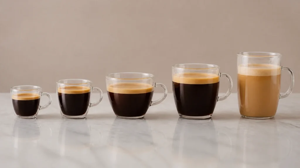 Quelle est la capacité d'une tasse Nespresso en fonction de sa taille ?