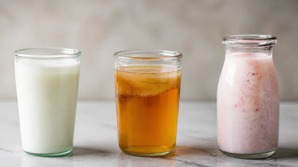 Quelle est la meilleure boisson probiotique : kéfir, kombucha ou yaourt à boire ?